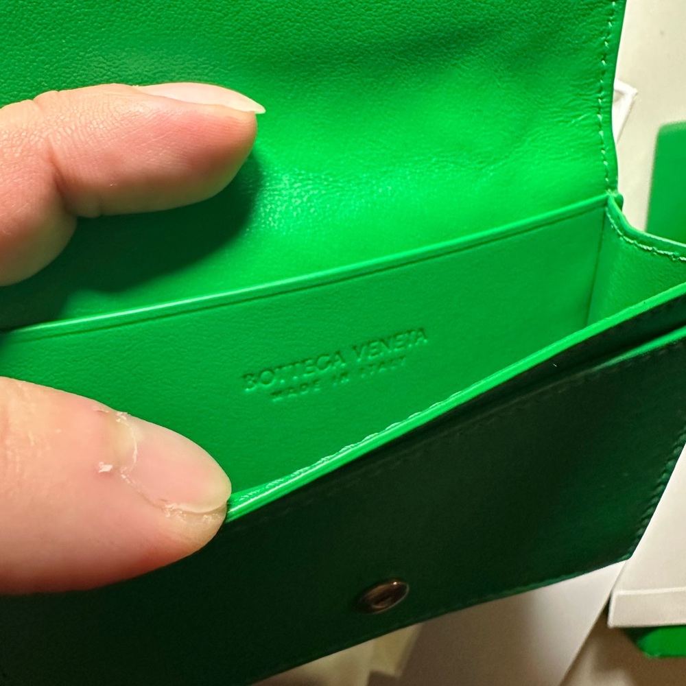 Bottega Veneta Woven Leather Green Card Case - Picture 7 of 9